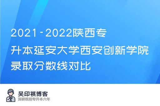 2021-2022陕西专升本延安大学西安创新学院录取分数线对比