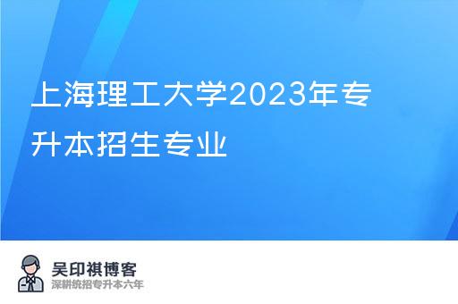 上海理工大学2023年专升本招生专业